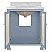 Issac Edwards 30.5" Single Bathroom Vanity in Matte Ligh Blue Lacquer with Cane Front Doors, White Marble Top, Porcelain Sink, and Polished Brass Knobs