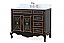 42 Inch Black Hand-Painted Floral Adelina Bathroom Vanity With Side Drawers, with Backsplash option and Mirror