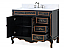 42 Inch Black Hand-Painted Floral Adelina Bathroom Vanity With Side Drawers, with Backsplash option and Mirror