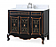 42 inch Black Hand-Painted Floral Adelina Side Cabinet Bathroom Vanity