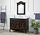 42 inch Black Hand-Painted Floral Adelina Side Cabinet Bathroom Vanity