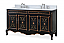 60 Inch Black Hand-Painted Floral Adelina Double Sink Bathroom Vanity with Backsplash option and Mirror