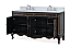 60 Inch Black Hand-Painted Floral Adelina Double Sink Bathroom Vanity with Backsplash option and Mirror