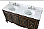 60 Inch Black Hand-Painted Floral Adelina Double Sink Bathroom Vanity with Backsplash option and Mirror