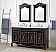 60 Inch Black Hand-Painted Floral Adelina Double Sink Bathroom Vanity with Backsplash option and Mirror