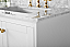 66 in. Bath Vanity Set in White with Gold Hardware