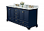 66 in. Bath Vanity Set in Heritage Blue with Gold Hardware