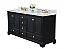 66 in. Bath Vanity Set in Black Onyx with Gold Hardware