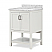 25" Modern Bathroom Vanity in White with Carrara White Marble Countertop