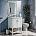 25" Modern Bathroom Vanity in White with Carrara White Marble Countertop