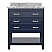 31" Modern Bathroom Vanity in Blue with Carrara White Marble Countertop