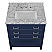 31" Modern Bathroom Vanity in Blue with Carrara White Marble Countertop