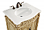 27 inch Single Bathroom vanity in Antique Beige with ivory white engineered marble