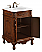 24 inch Adelina Single Bathroom vanity in Brown with ivory white engineered marble