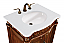  27 inch Adelina Single Bathroom Vanity in Brown with Ivory White Engineered Marble