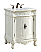 27 inch Adelina Single Bathroom vanity in Antique White with Ivory White Engineered Marble