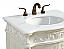 27 inch Adelina Single Bathroom vanity in Antique White with Ivory White Engineered Marble