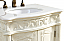 27 inch Adelina Single Bathroom vanity in Antique White with Ivory White Engineered Marble