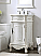 19 inch Single Bathroom Vanity in Antique White with Ivory White Engineered Marble