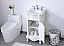 19 inch Single Bathroom Vanity in Antique White with Ivory White Engineered Marble