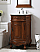  19 inch Single Bathroom Vanity in Teak with Ivory White Engineered Marble