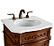 21 inch Single Bathroom Vanity in Teak Color with Ivory White Engineered Marble