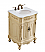 24 inch Adelina Single Bathroom Vanity in Light Antique Beige with Ivory White Marble