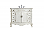  42 inch Adelina Single Bathroom Vanity in Antique White with Ivory White Marble