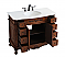  42 inch Adelina Single Bathroom Vanity in Teak with Ivory White Marble