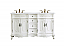 60 inch Adelina Double Bathroom Vanity in Antique White with Ivory White Marble