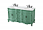 60 inch Adelina Double Bathroom Vanity in Vintage Mint with Ivory White Marble