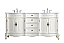 72 inch Adelina Double Bathroom Vanity in Antique White with Ivory White Marble