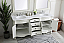 72 inch Adelina Double Bathroom Vanity in Antique White with Ivory White Marble