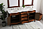 72 inch Adelina Double Bathroom Vanity in Teak with Ivory White Marble