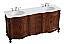 72 inch Adelina Double Bathroom Vanity in Teak with Ivory White Marble