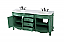 72 inch Adelina Double Bathroom Vanity in Vintage Mint with Ivory White Marble