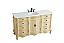  60 inch Adelina Single Bathroom Vanity in Light Antique Beige with Ivory White Marble