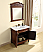 36 inch Adelina Single Bathroom Vanity in Brown with Ivory White Marble