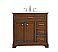 36 In. Modern Fitting Single Bathroom Vanity Set In Teak