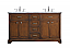 60 In. Modern Fitting Double Bathroom Vanity Set In Teak