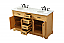 60 inch Modern Fitting Double Bathroom Vanity in Natural Wood