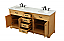 72 inch Modern Fitting Double Bathroom Vanity in Natural Wood