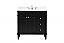 36 inch Modern Fitting Single Bathroom Vanity in Black with Backsplash Option