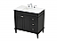 36 inch Modern Fitting Single Bathroom Vanity in Black with Backsplash Option