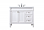  42 inch Modern Fitting Single Bathroom Vanity in White with Three Finishes Options and Backsplash Option