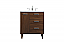 30 inch Modern Fitting Bathroom Vanity in Walnut with Backsplash Option