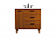 36 inch Modern Fitting Bathroom Vanity in Teak with Backsplash Option