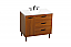 36 inch Modern Fitting Bathroom Vanity in Teak with Backsplash Option