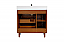 36 inch Modern Fitting Bathroom Vanity in Teak with Backsplash Option