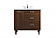 36 inch Modern Fitting Bathroom Vanity in Walnut with Backsplash Option